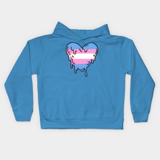 Trans Pride heart design Kids Hoodie